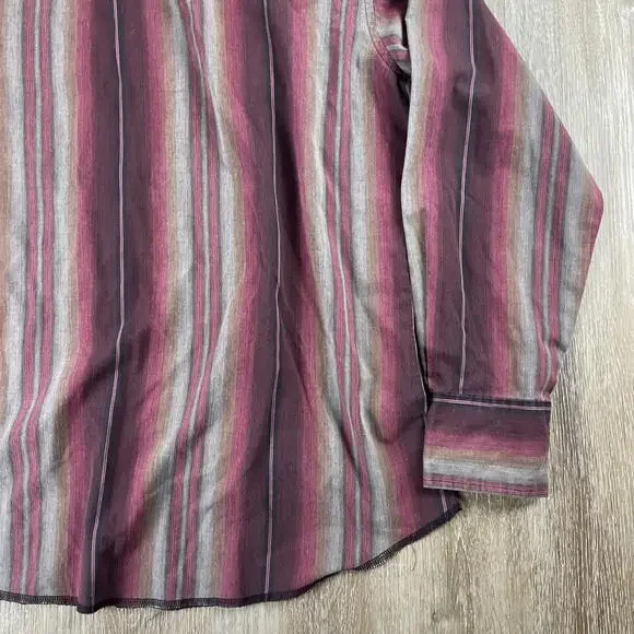 Frontier Pearl Snap Western Shirt Men's *XL* Button Up Shirt Horizontal Stripes - Picture 14 of 15